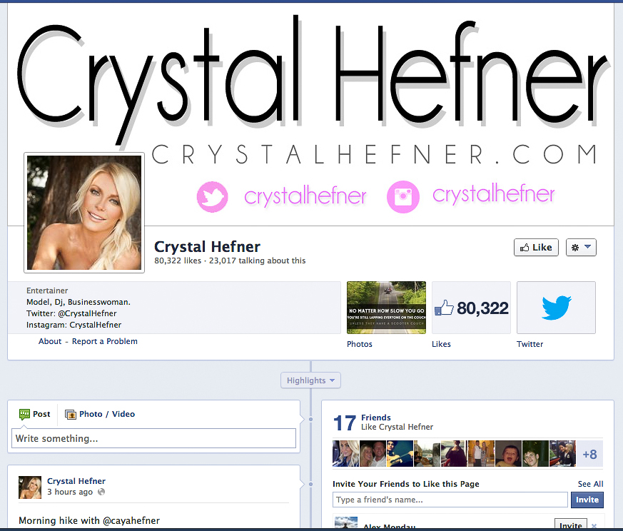 She used to be Crystal Harris. Yea, it's the Hefner you're thinking about. Mmhmm, good ol' Hugh.